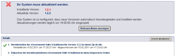 Updateinformation für Update von Version 1.2.1 nach 1.2.2