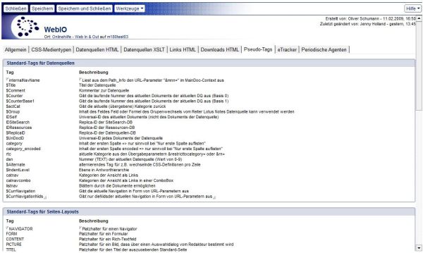 Konfigurationsdokument WebIO- Reiter Pseudotags
